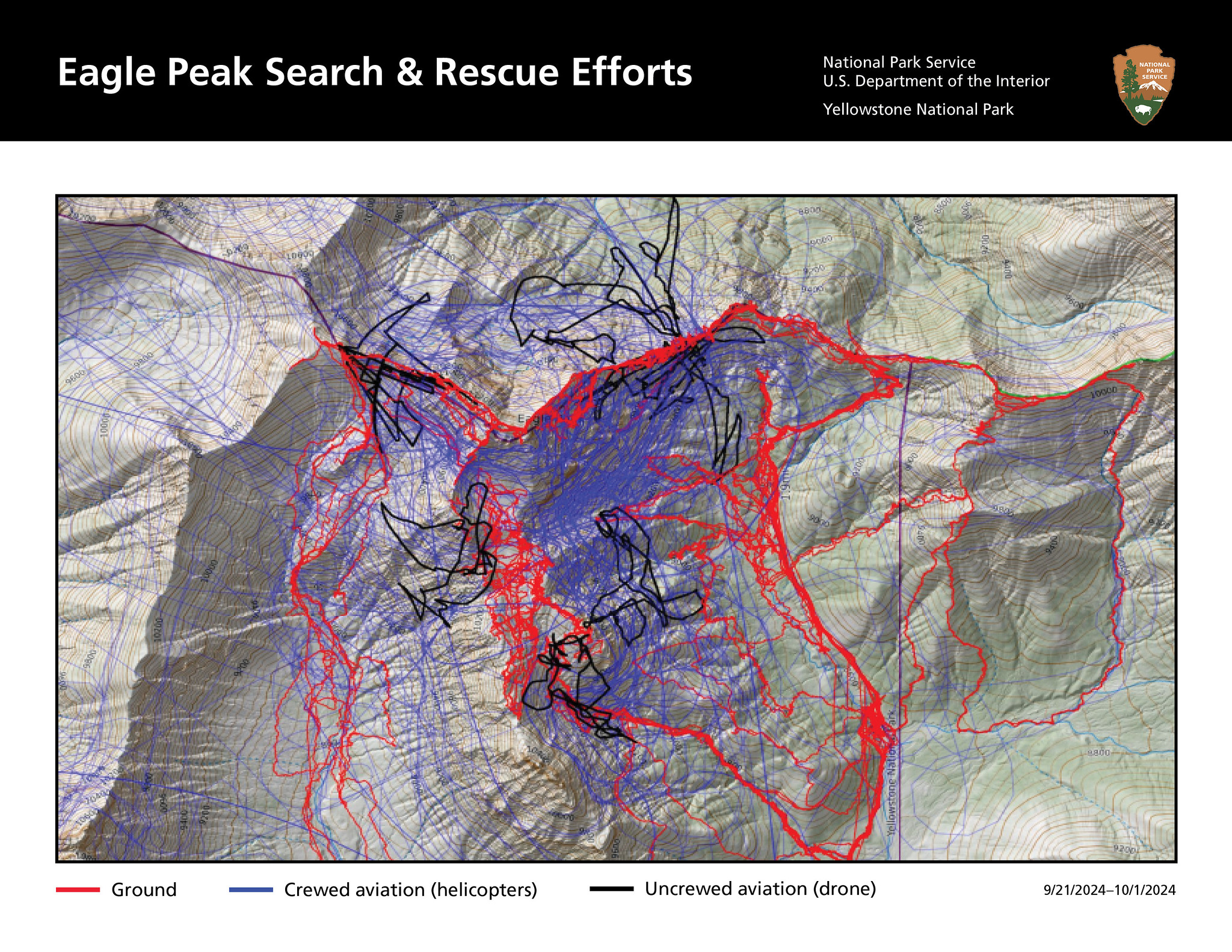 Search on Eagle Peak in Yellowstone National Park moves from rescue to recovery, scales back