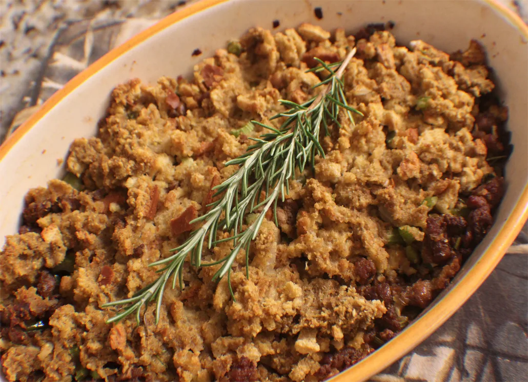 Holiday Wild Game Sausage Stuffing, Stuffed with Flavor